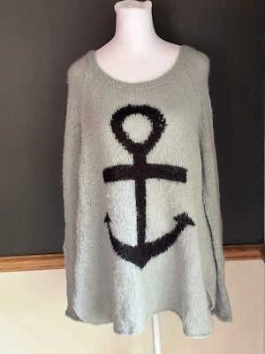 Suéter Paola Buendia de Madera para Envíos Mediano/Grande Gris Ancla Suelto Tejido Slouchy Foto 1 de 4