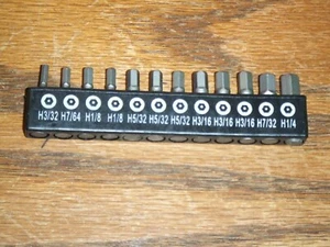 "JUEGO DE 12 PUNTAS DE DESTORNILLADOR DE SEGURIDAD A PRUEBA DE MANIPULACIÓN CRAFTSMAN SAE HEXADECIMAL 3/32"" A 1/4"" - Imagen 1 de 1