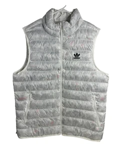 Adidas Sleeveless Puffer Vest ESS+ SUST Vest Jacket White Men's Size L HK7539 - Picture 1 of 14