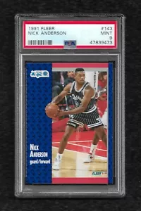1991 Fleer #143 Nick Anderson PSA 9 como nuevo Pop 1 ninguno superior Magic Illinois - Imagen 1 de 1