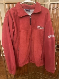 Vintage UMASS Minutemen Pro Player Red Full Zip Fleece Jacket Size Medium - Picture 1 of 10