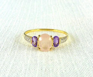 1.92ct Natural Quartz & Amethyst 14k Yellow & White Gold Ring US (12 1/2) AU (Z) - Picture 1 of 6