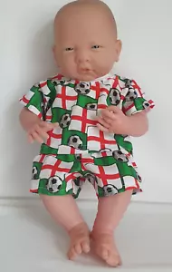 14"-15" boy doll clothes football top & shorts fits Annabell reborn - Picture 1 of 3
