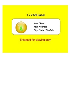 150 "Christmas Gold Ornament " Custom Printed Address Labels -1 x 2 5/8 - Picture 1 of 1