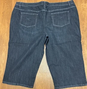 Cj Banks Denim Elasticizzato Lavaggio Scuro Capri Donna Taglie Forti 28w - Foto 1 di 3