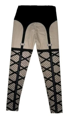 🖤 Leggings Sexy Estampado Liguero y Rejilla - Talla Mediana (M) - Nuevos Sin Etiquetas 🖤 Foto 1 de 4