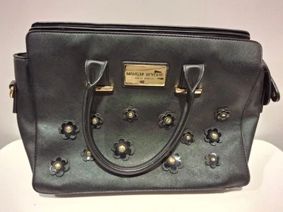 Marc New York Women's Black/Gold Size Large Flower Studded Satchel - Image 1 of 4