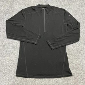 Smartwool Shirt Mens Large Black Merino Wool Quarter Zip Base Layer Long Sleeve - Picture 1 of 8