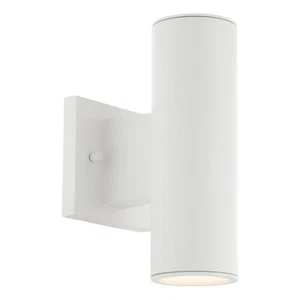 , Cylinder LED Double Up and Down Indoor or Outdoor Wall Light 3000K in White - Bild 1 von 4