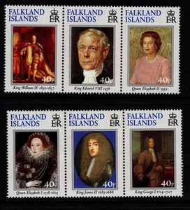 JUEGO DE 6 ISLAS MALVINAS 2000 REYES Y REINAS DE INGLATERRA MNH - Imagen 1 de 1