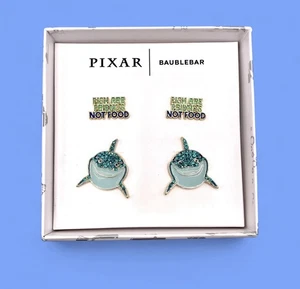 Disney Authentic Baublebar (2-Pr) Earrings- Bruce The Shark & Friends/Food - Picture 1 of 1