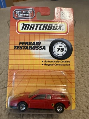 1990 Matchbox Red Ferrari Testarossa MB75 on Hang Card / Blister Pack 1775 - Image 1 of 4