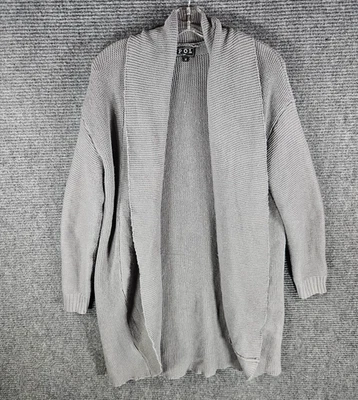 Pol 开襟毛衣开衫女式中号灰色风格 TR16C — 第 1/4 张图片