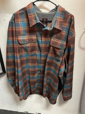 Swiss Tech Long Sleeve Button Up Men's 3XL Blue Red Plaid Shirt - Image 1 of 4