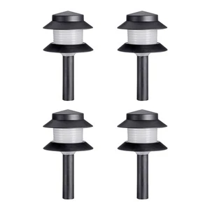 (Multi-Pack) 2-Tier Black Garden Path Lights 12V 2.5W LED Low Voltage DIY - Picture 1 of 13