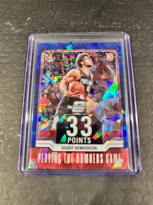 2023-24 Panini Contenders Optic - Scoot Henderson #3 Blue Cracked Ice /75 - Image 1 of 2