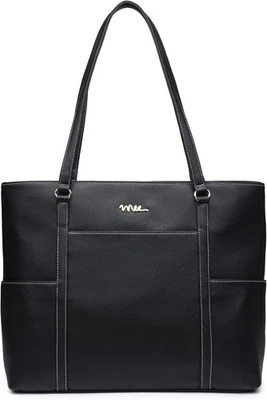 Classic Laptop Leather Tote Bag for 15 15.6 inch 15 - Inch, Black  - Image 1 of 4