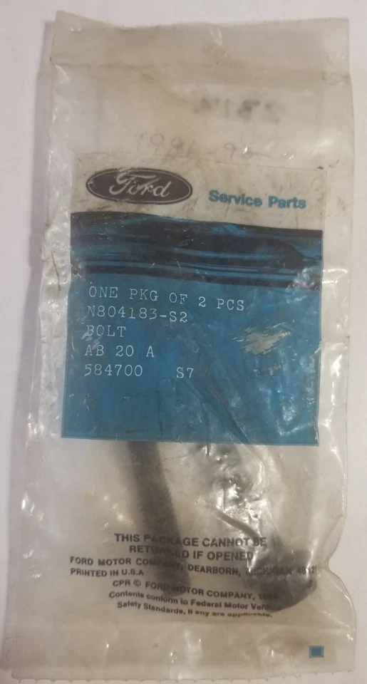 OEM Ford N804183-S2 colector perno 1986-92 Ranger, Bronco II (paquete de 2) Foto 1 de 4