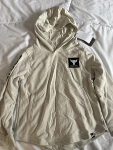 Under Armour Boys' Project Rock Terry Hoodie Size Youth Large Beige 1373613 - Picture 1 of 13
