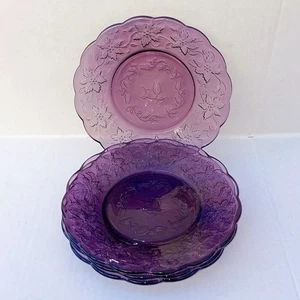 Princess House Fantasia Amethyst Luncheon Plate-Set Of 4-5239-Discontinued-8" - Picture 1 of 9