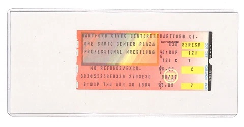WWF Hulk Hogan vs Kamala  SGT. SLAUGHTER wrestling ticket stub wwe Aug 1984 Cover