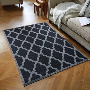 Alfombras duraderas de enrejado utilitario de cocina para puertas interiores y exteriores negras gris antideslizantes - Imagen 1 de 4