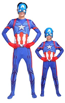 Simile Capitan America Vestito Costume Carnevale Bambino Uomo Cosplay CAPMK01 - Immagine 1 di 4