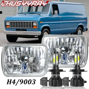 Pair 7X6" 5X7" LED Headlights H4 Fit For Ford E 100 E-150 E-250 E350 Econoline - Foto 1 di 18
