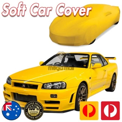 Classic Car Cover Ultra For Nissan Skyline GTR R33 R34 R35 NISMO Yellow Spandex - Image 1 of 4