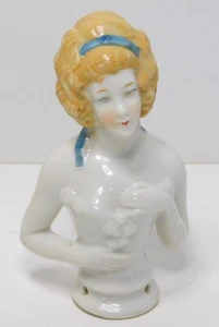 Beautiful Small Antique Signed Germany Porcelain Half Doll - Picture 1 of 4