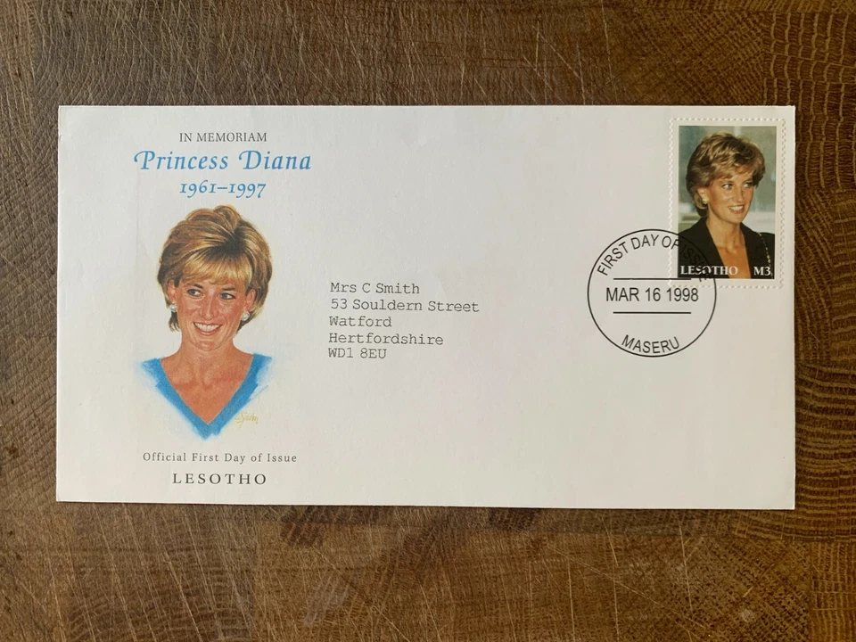 LESOTHO 1998 FDC ПРИНЦЕССА ДИАНА MEMIAM 02 - Изображение 1 из 1