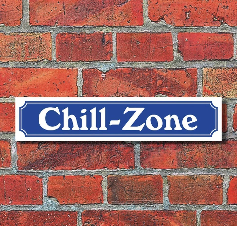 WERBEDEAL24 Schild im Straßenschild-Design "Chill-Zone" - 3 mm Alu-Verbund - 52 x 11 cm