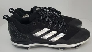 Adidas Power Alley 5 Metal Baseball Cleat Men's Size 14 NEW Black Silver Shoes - Picture 1 of 15