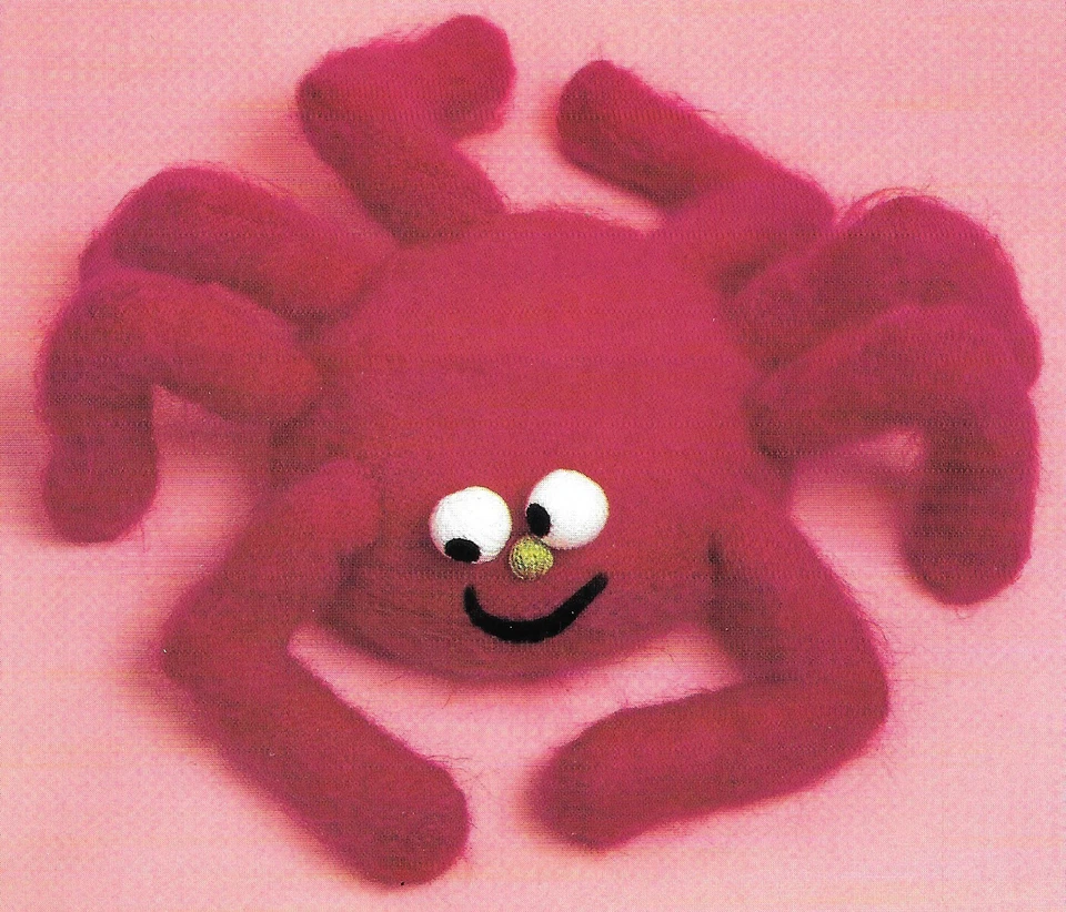 Photocopy Knitting Pattern Spider Cushion Halloween (Body 36cm Wide) - 0364