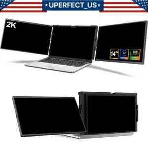 14 Inch 2K Tri-Screen Laptop Monitor Extender Triple Display Kompatibel mit Mac - Picture 1 of 17