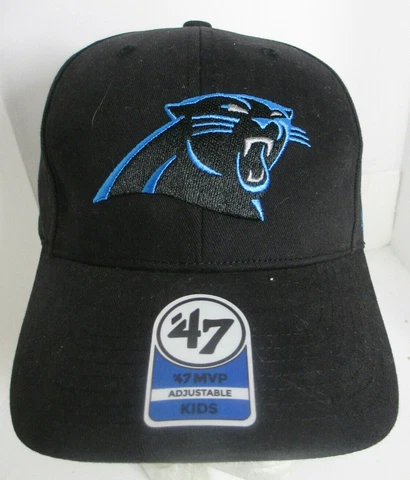 Panthers Carolina Hat Kids NFL '47Brand aprox 4 - 6 Embroidered Unisex Cap Cover