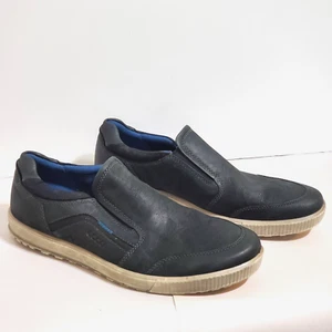 ECCO Ennio Hombres Talla 45/11-11.5 Sin Cordones Mocasines Zapatos Cuero Negro Informal - Imagen 1 de 4