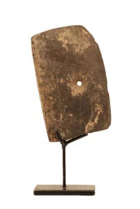 Raspador de piedra chino neolítico prehistórico en soporte personalizado - Imagen 1 de 4