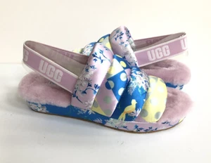 UGG PUFF YEAH FLORAL MULTI MOCASSIN SLIP ON SANDAL US 7 / EU 38 / UK 5 - Picture 1 of 6