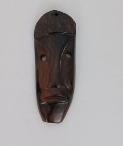 Hand Carved Wall Mask Belize Zericote Wood Length 6 in. 