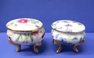 2 Lefton Japan Ring Boxen Rosen & Veilchen Modell 1239 Vintage Porzellan 1955 - Bild 1 von 14