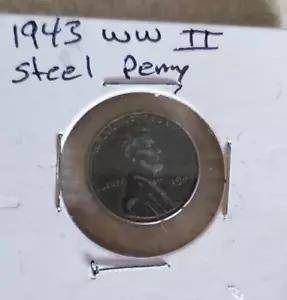 1943 steel wheat penny no mint mark - Picture 1 of 2