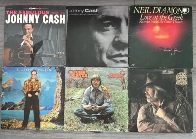 Lot of 6 Country Vinyl LP Records Kenny Rogers Johnny Cash John Denver Neil Foto 1 de 4