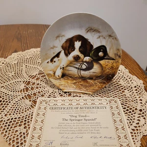 Knowles Collectible Plate "Dog-Tired" The Springer Spaniel 1987 by Lynn Kaatz - Picture 1 of 2