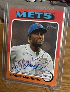 2024 Topps Heritage Ronny Mauricio Rookie Auto Mets - Bild 1 von 2