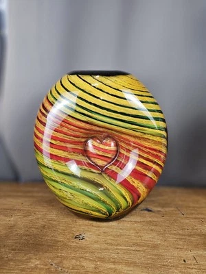Collectible Dale Tiffany  Hand Blown Art Glass Vase , Stunning!!!!! Decor Heavy - Image 1 of 4