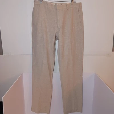 Pantalones de vestir Cubavera mezcla de lino calce clásico marfil brezo para hombre talla 36X34 Foto 1 de 4