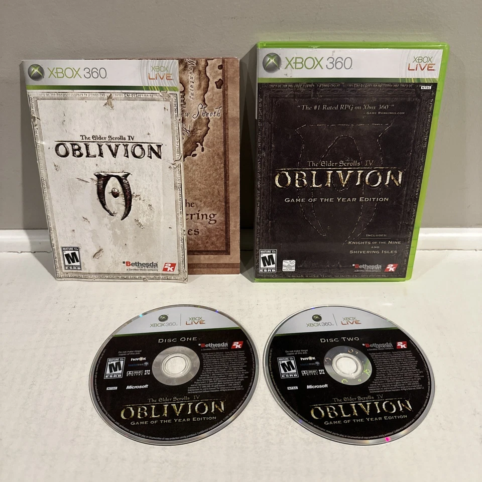 The Elder Scrolls IV Oblivion GOTY Edition Xbox 360 One Complete CIB + Map MINT - Image 1 of 1