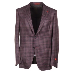 Isaia Napoli Slim-Fit Plum Purple Check Cashmere-Silk Sport Coat 40R (Eu 50) NWT - Picture 1 of 10