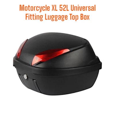 Motorcycle Universal Top Box 52L 2 Rear Helmet Luggage Back Storage Motorbike - Image 1 of 4